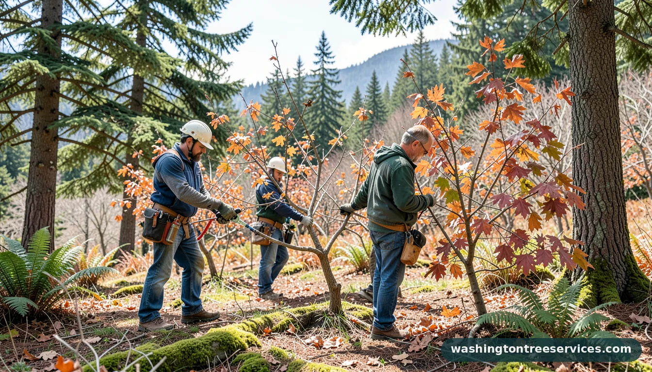 Completed prune fruit trees in winter project by Washington Tree Services prune fruit trees in winter - completed tree work by Washington Tree Services