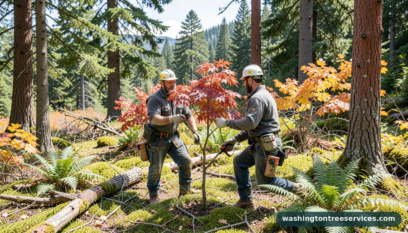 Certified arborists handling prune japanese maple in Washington prune japanese maple - certified arborists at work in Washington