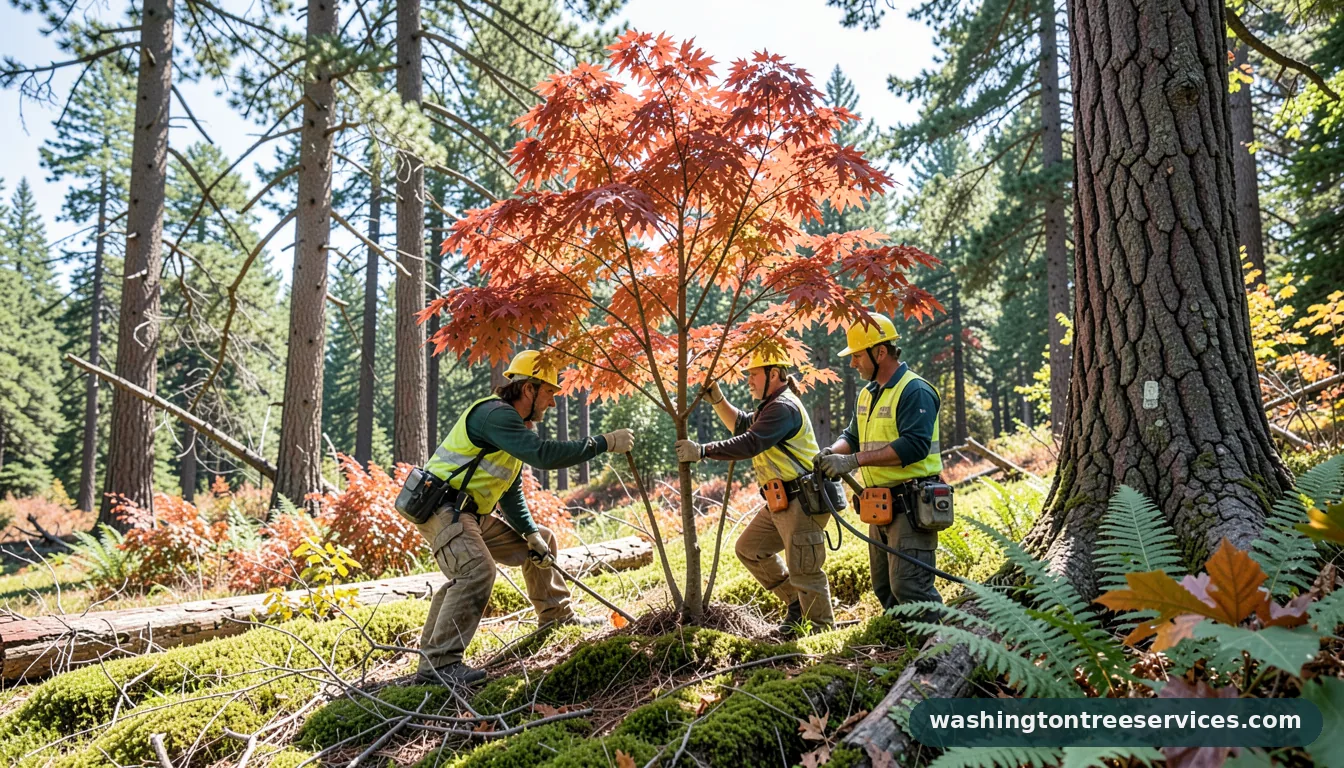 Professional equipment for prune japanese maple in Washington prune japanese maple - tree service equipment and crew in Washington