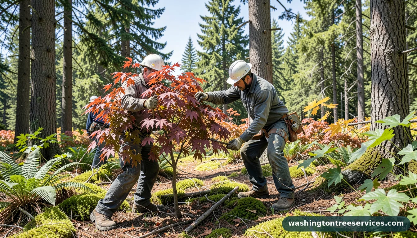 Completed prune japanese maple project by Washington Tree Services prune japanese maple - completed tree work by Washington Tree Services