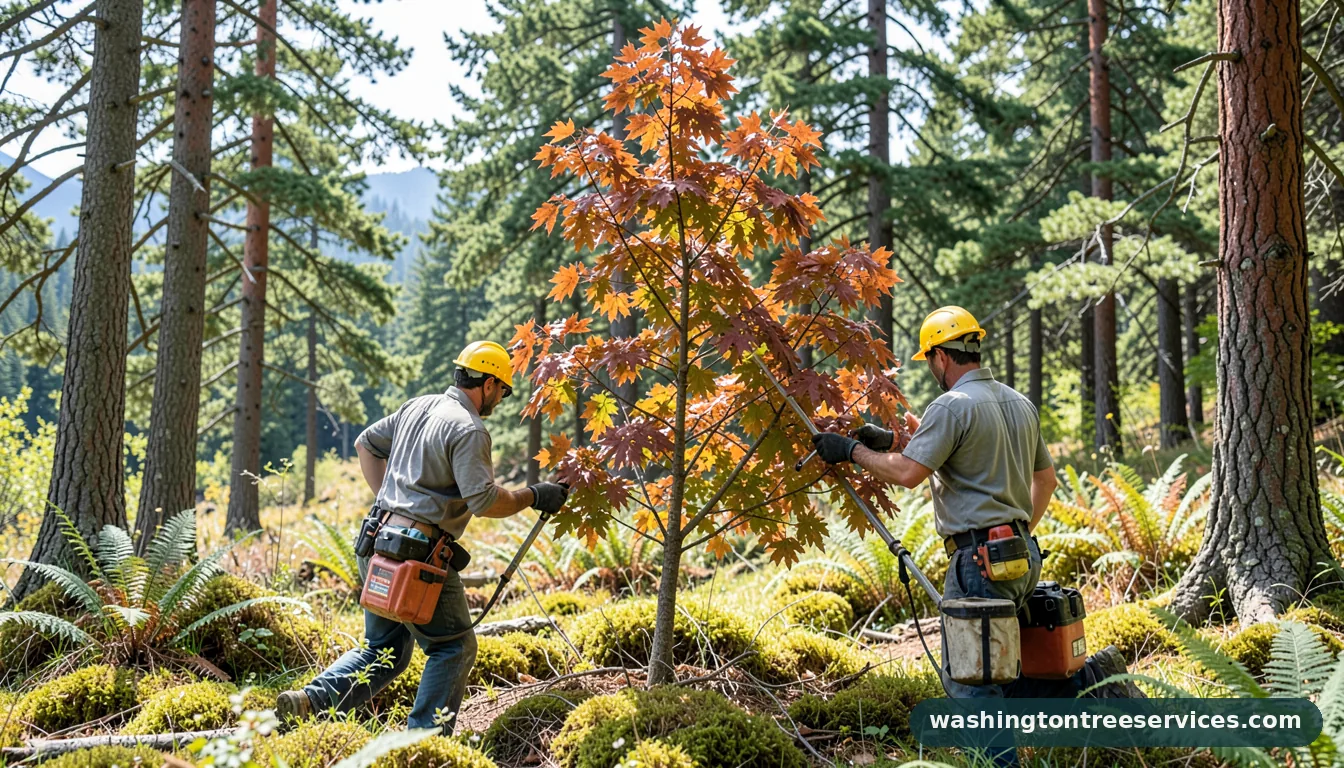 prune maple tree - certified arborists at work in Washington