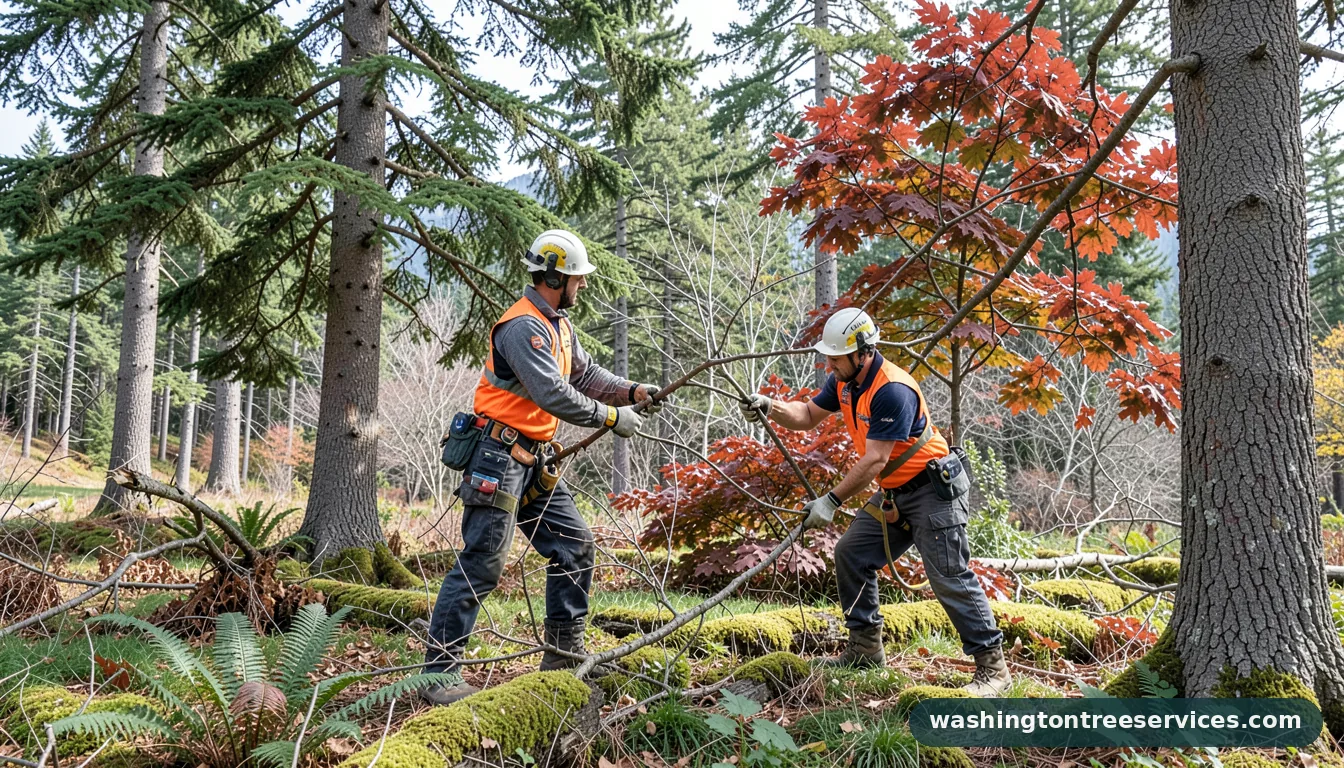 prune tree branches - certified arborists at work in Washington