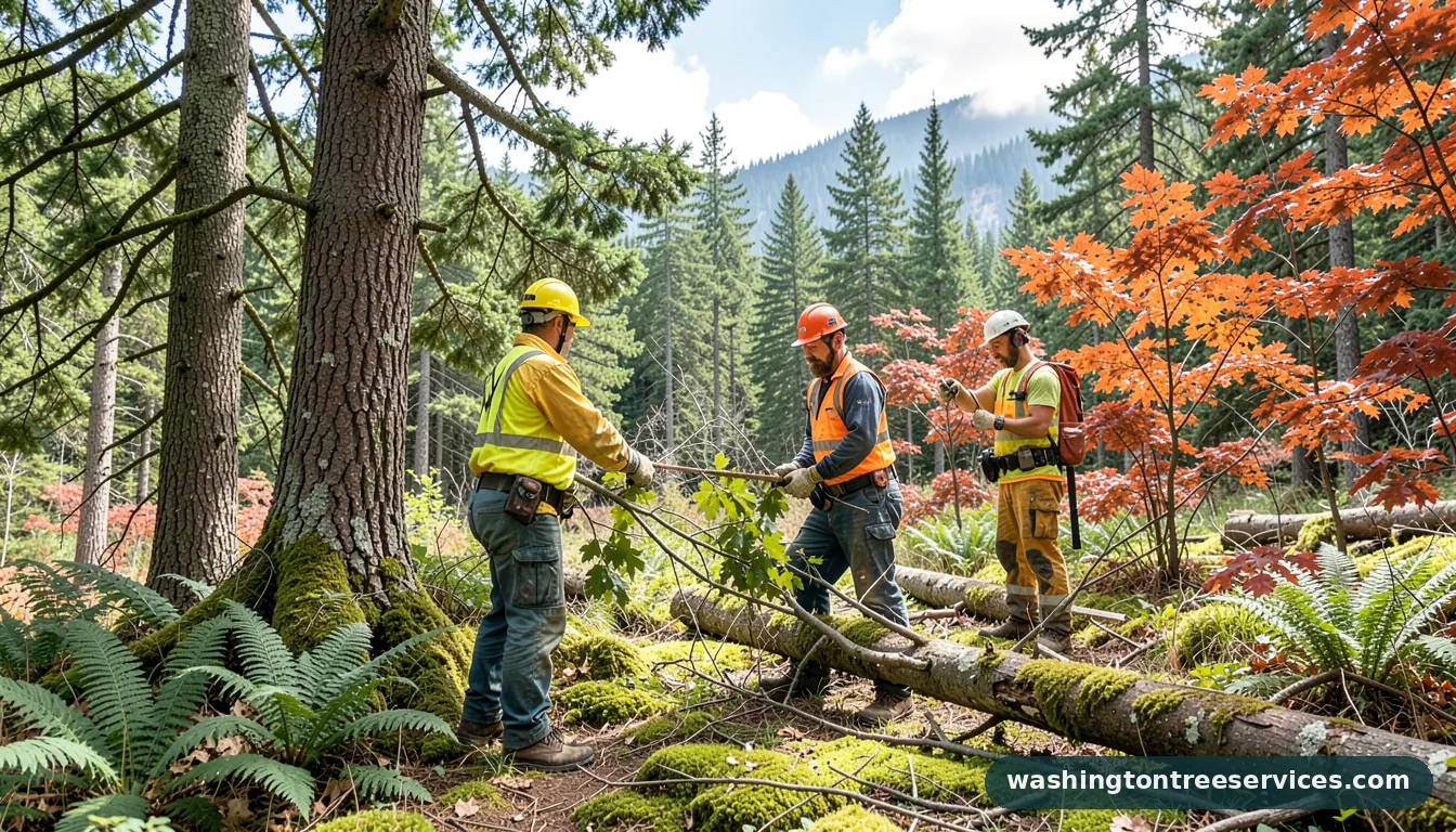 prune tree branches - tree service equipment and crew in Washington