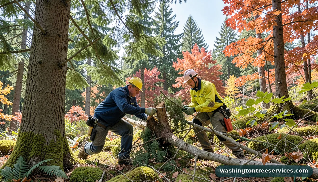 Certified arborists handling prune tree in Washington prune tree - certified arborists at work in Washington