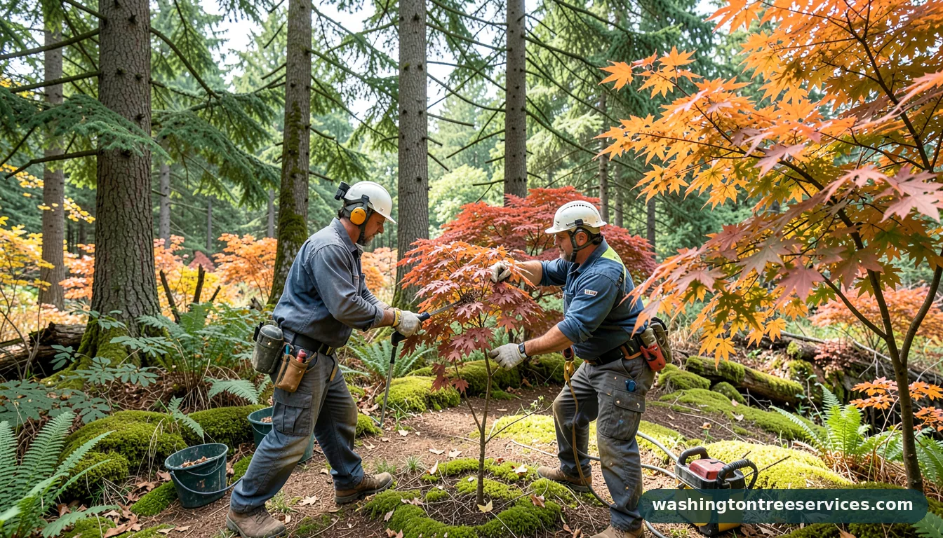 pruning a japanese maple - completed tree work by Washington Tree Services