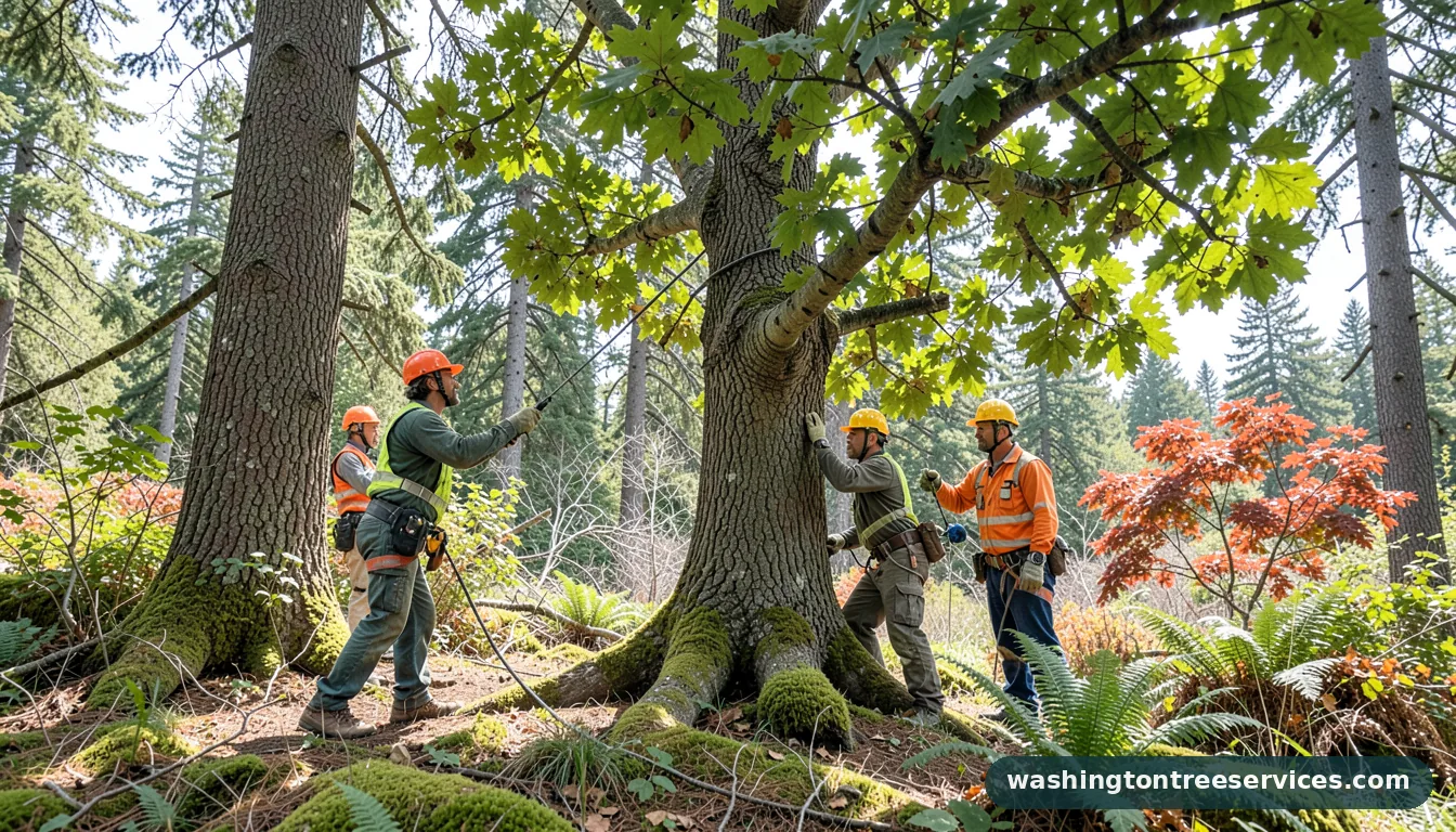 Professional equipment for pruning a live oak tree in Washington pruning a live oak tree - tree service equipment and crew in Washington