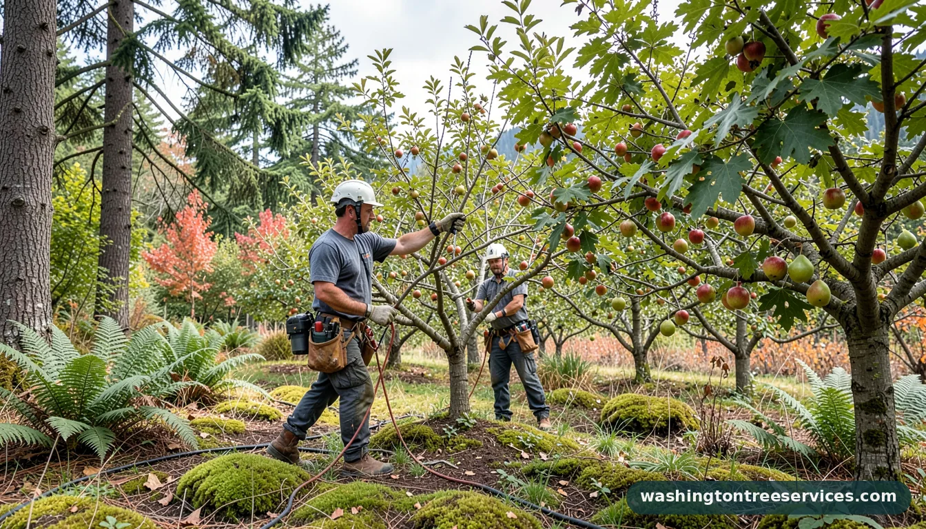 pruning apple and pear trees - completed tree work by Washington Tree Services