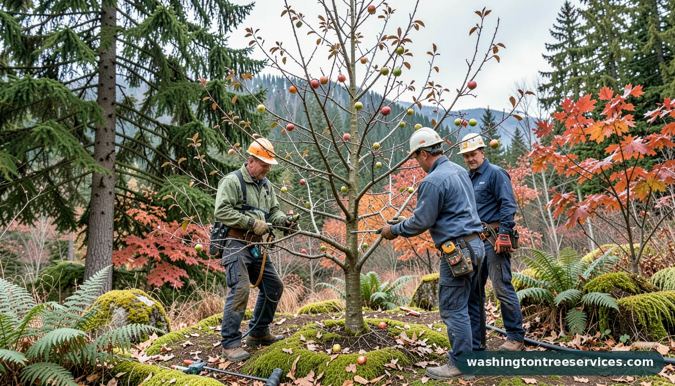 pruning apple tree winter - completed tree work by Washington Tree Services