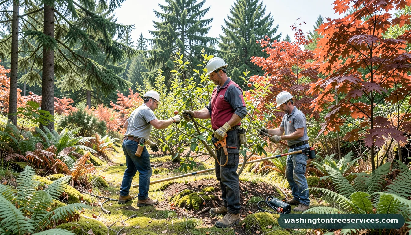 Professional equipment for pruning apple trees for beginners in Washington pruning apple trees for beginners - tree service equipment and crew in Washington
