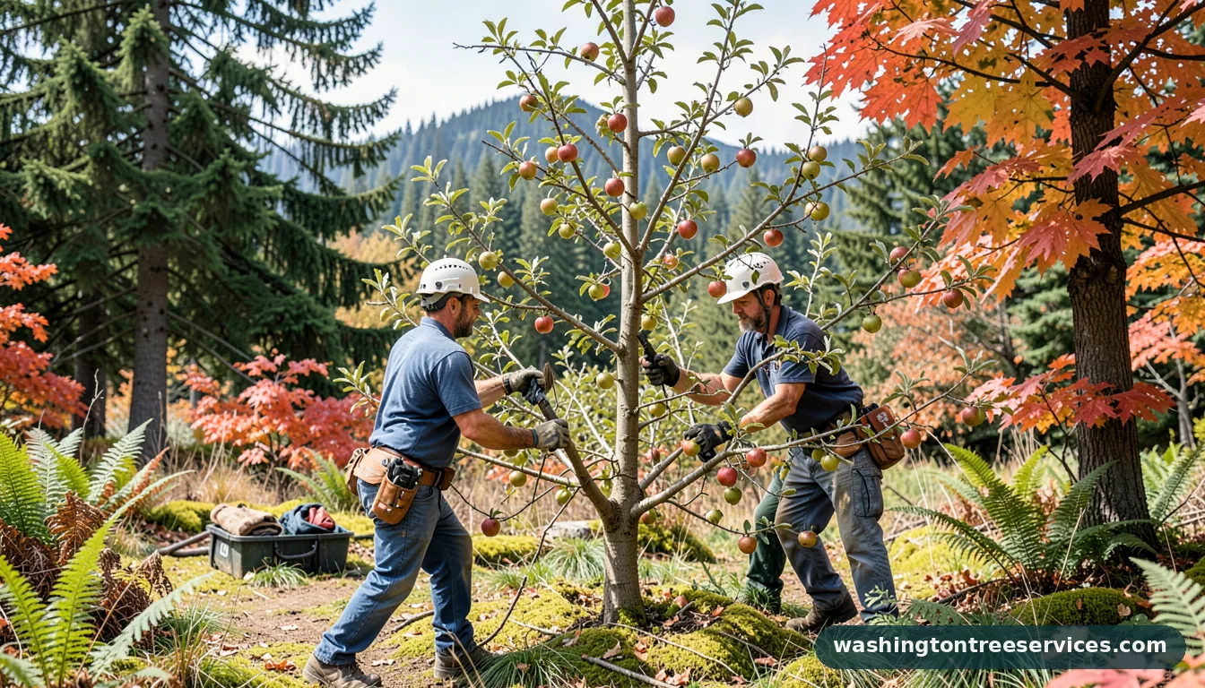 Completed pruning apple trees for beginners project by Washington Tree Services pruning apple trees for beginners - completed tree work by Washington Tree Services