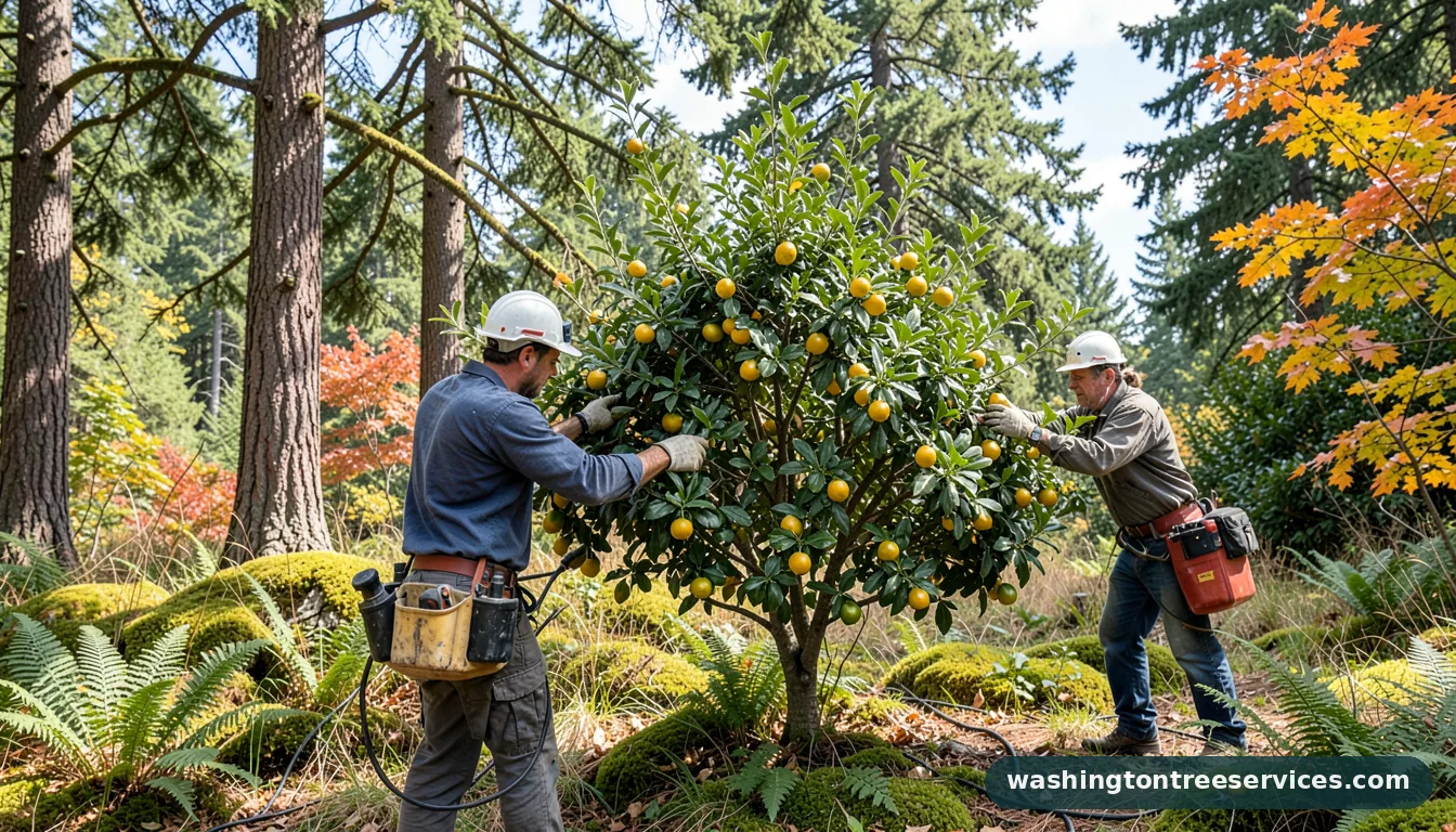 pruning citrus trees - completed tree work by Washington Tree Services