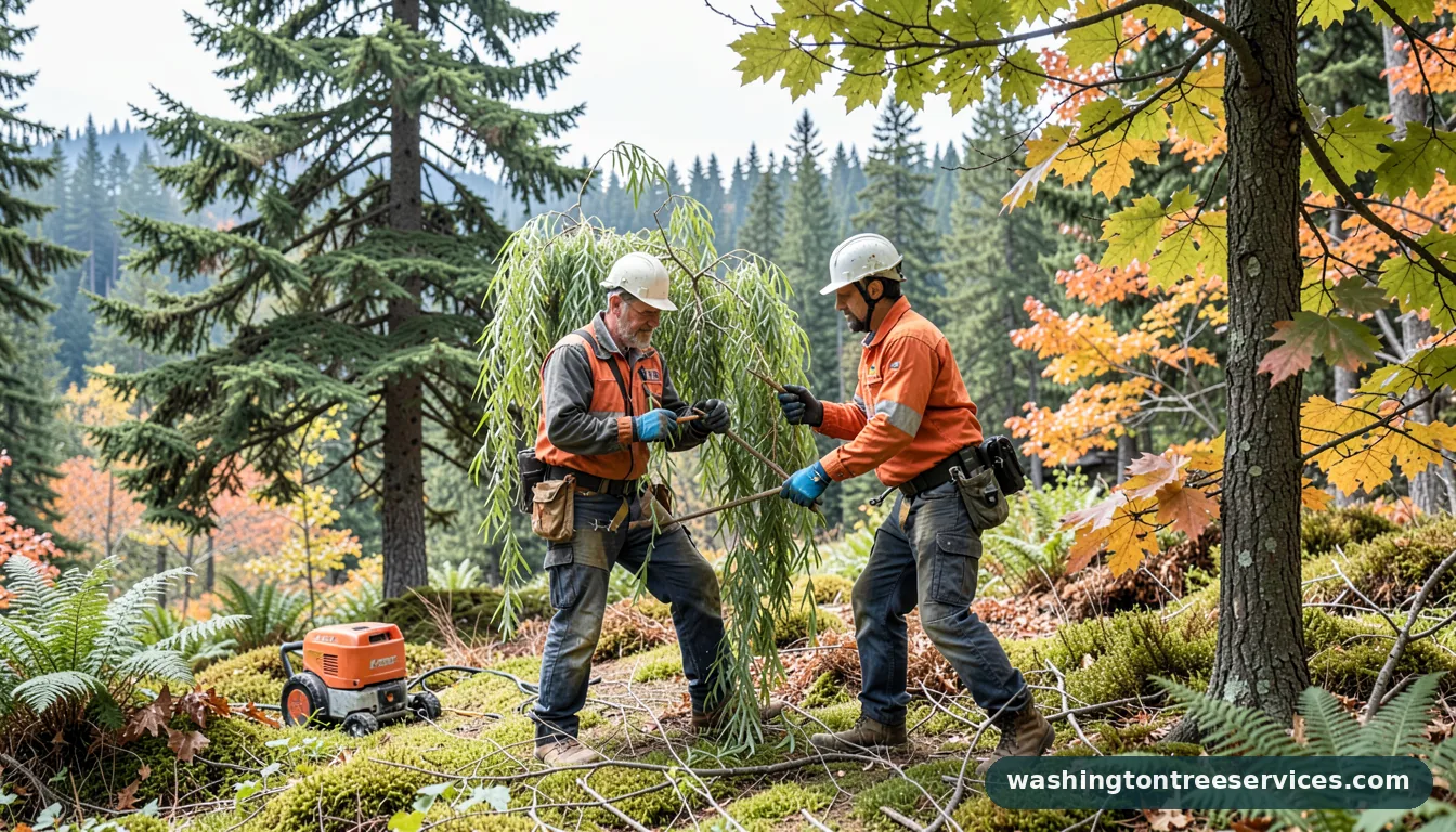 Professional equipment for pruning curly willow in Washington pruning curly willow - tree service equipment and crew in Washington