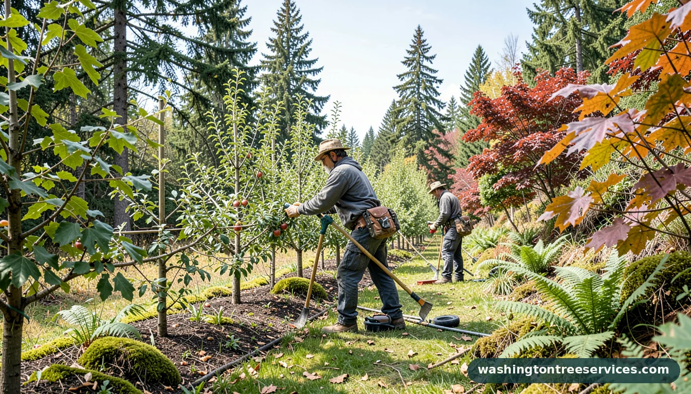 pruning espalier apple trees - professional tree service in Washington