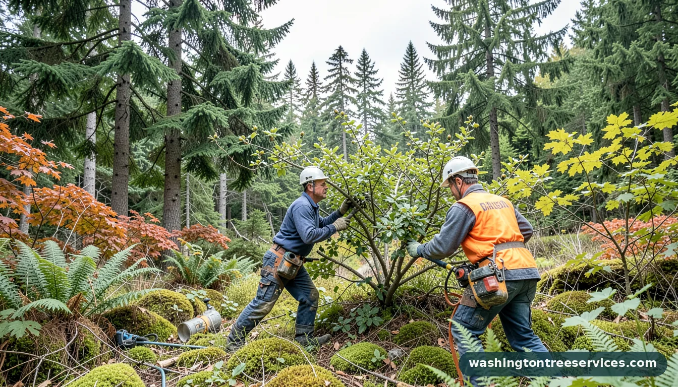 pruning hawthorn trees - certified arborists at work in Washington