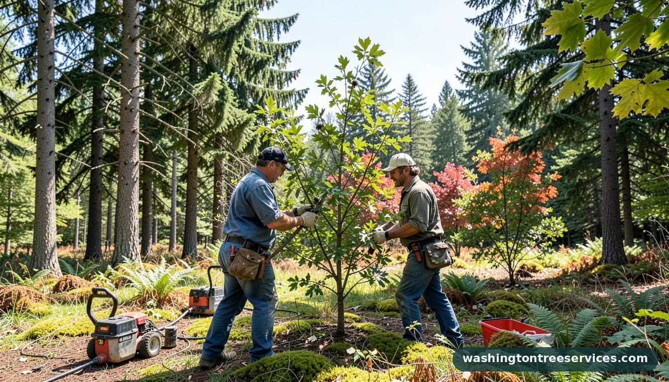 pruning hawthorn trees - completed tree work by Washington Tree Services