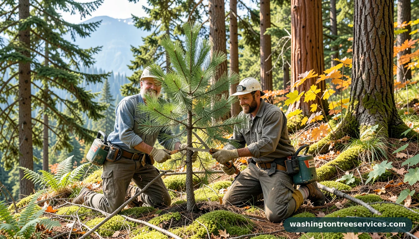 pruning norfolk island pine - certified arborists at work in Washington