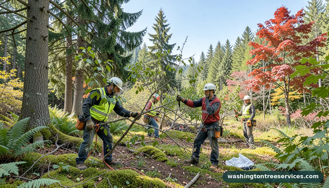Professional equipment for pruning old fruit trees in Washington pruning old fruit trees - tree service equipment and crew in Washington