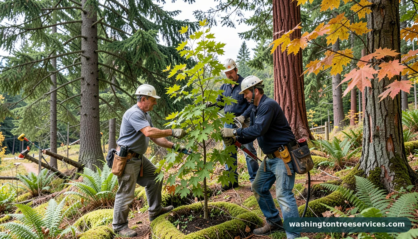 pruning small maple trees - completed tree work by Washington Tree Services