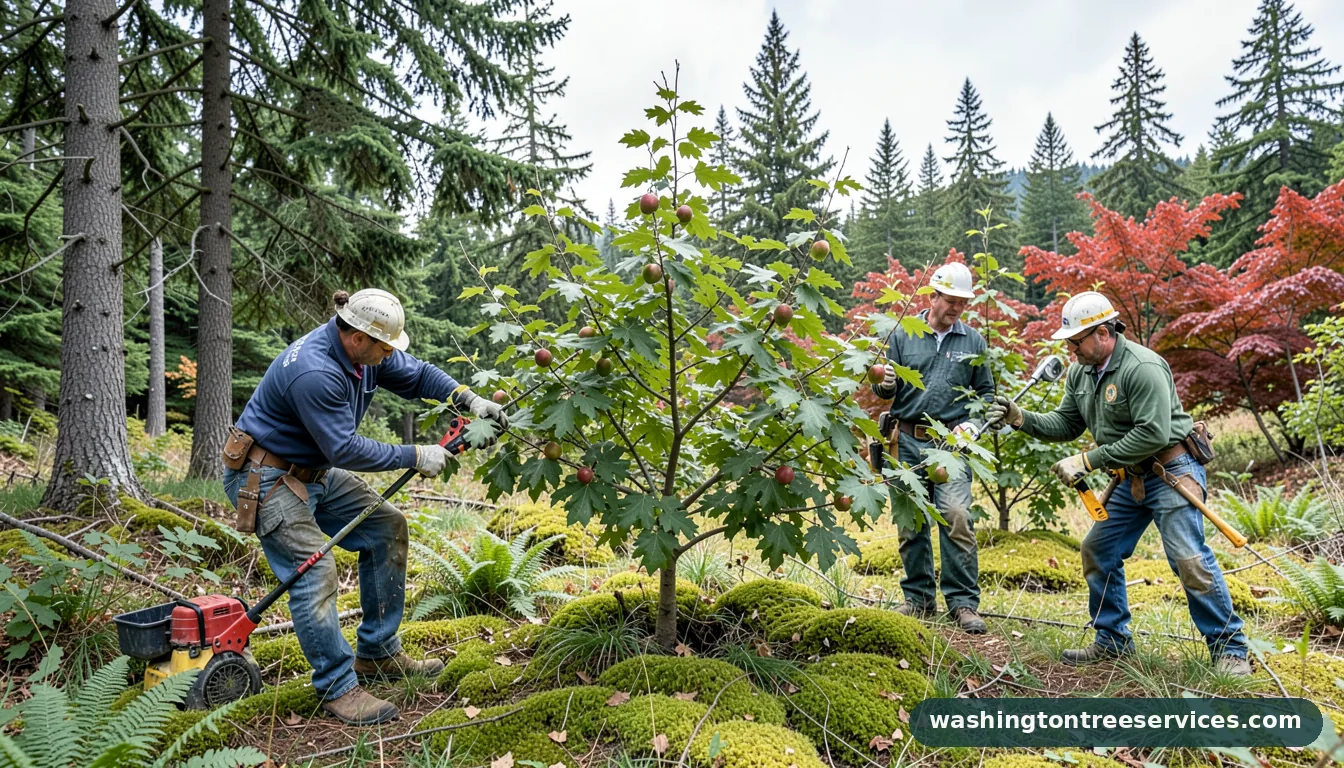 pruning stone fruit trees - completed tree work by Washington Tree Services