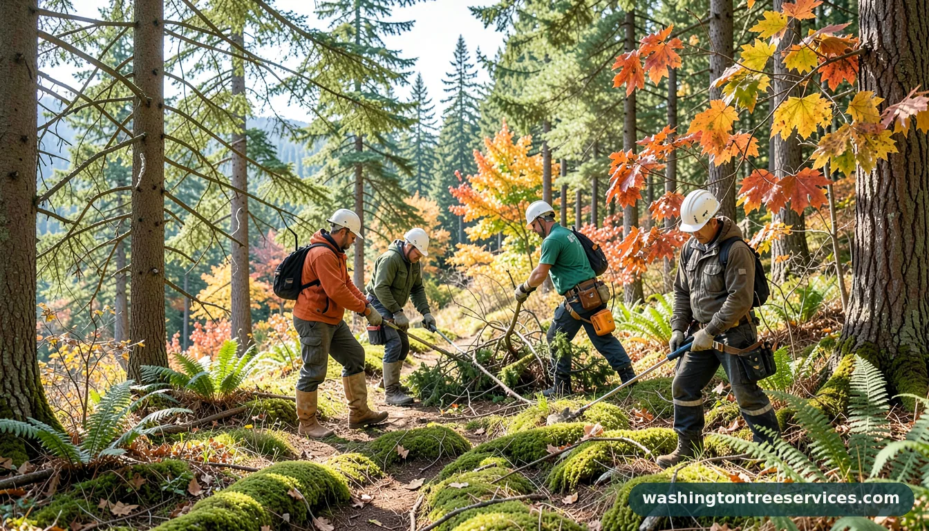 Certified arborists handling puyallup tree service in Washington puyallup tree service - certified arborists at work in Washington