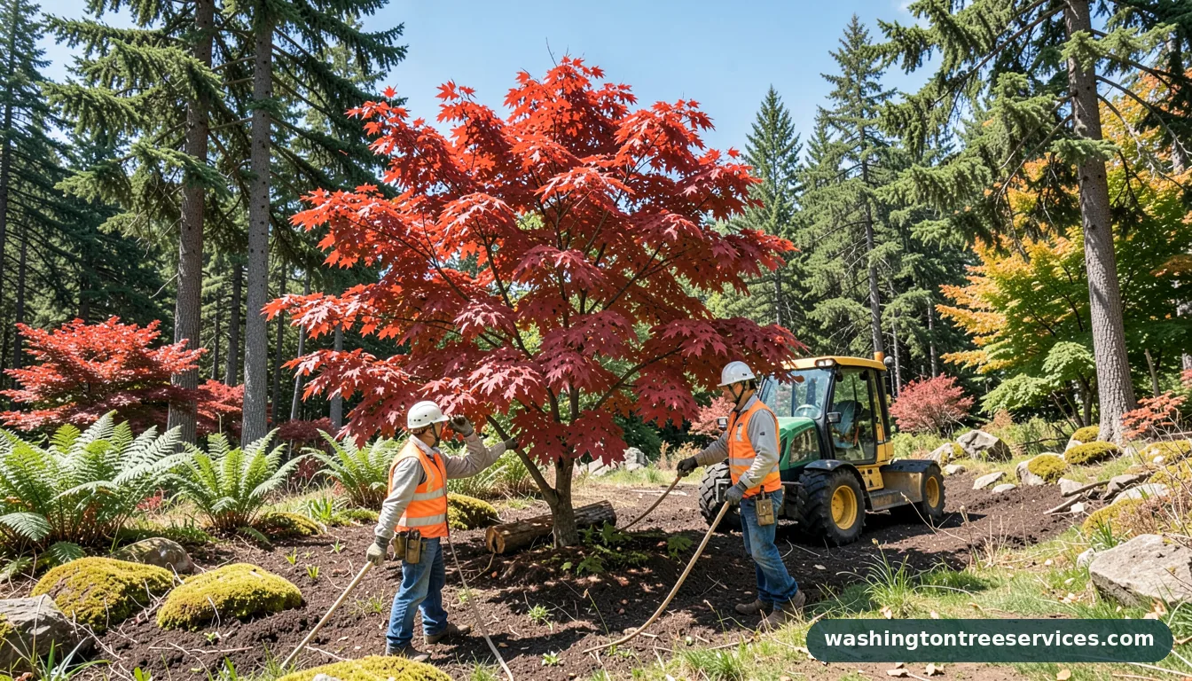 Certified arborists handling red rock tree and landscaping in Washington red rock tree and landscaping - certified arborists at work in Washington