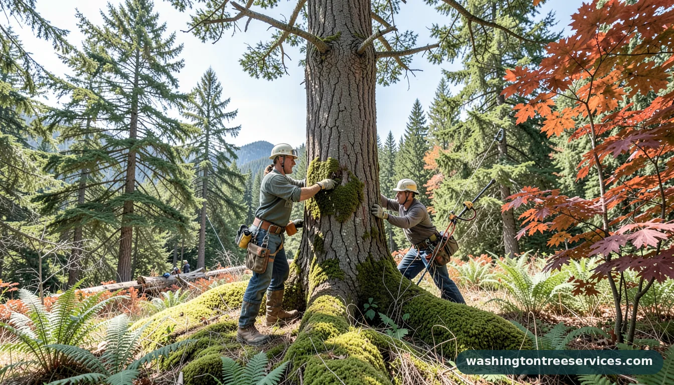 remove moss from tree trunk - professional tree service in Washington