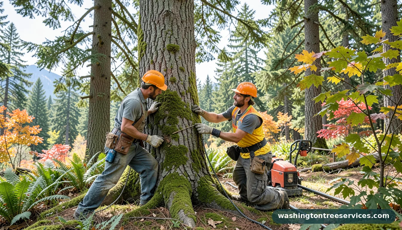 remove moss from tree trunk - completed tree work by Washington Tree Services