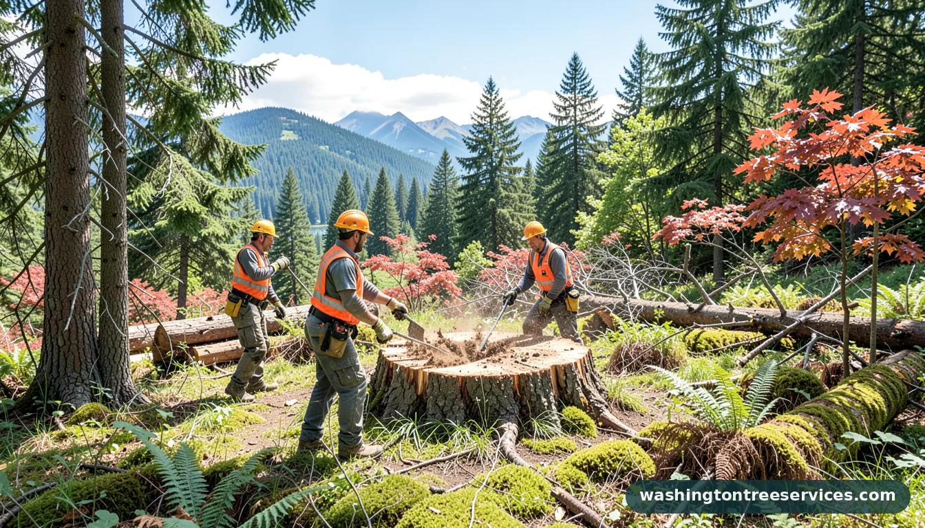 removing a tree stump - professional tree service in Washington