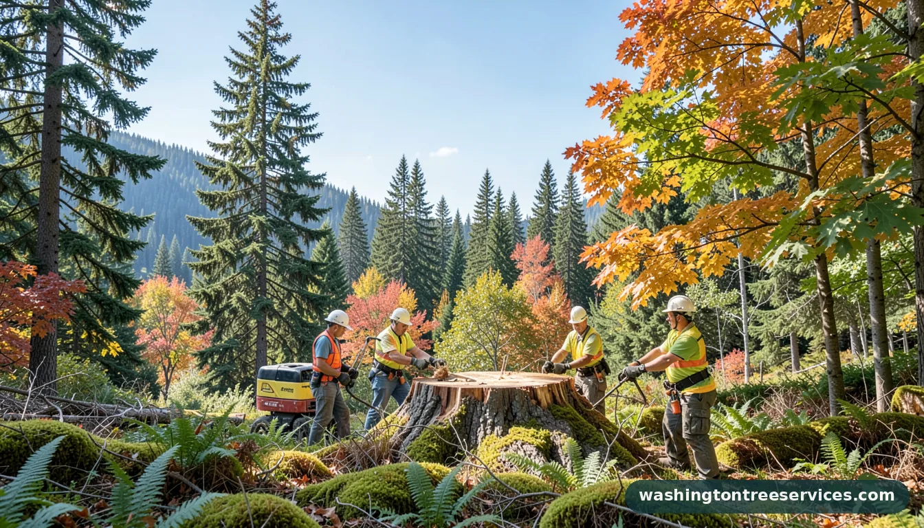 removing large tree stump in Washington | Washington Tree Services removing large tree stump - professional tree service in Washington