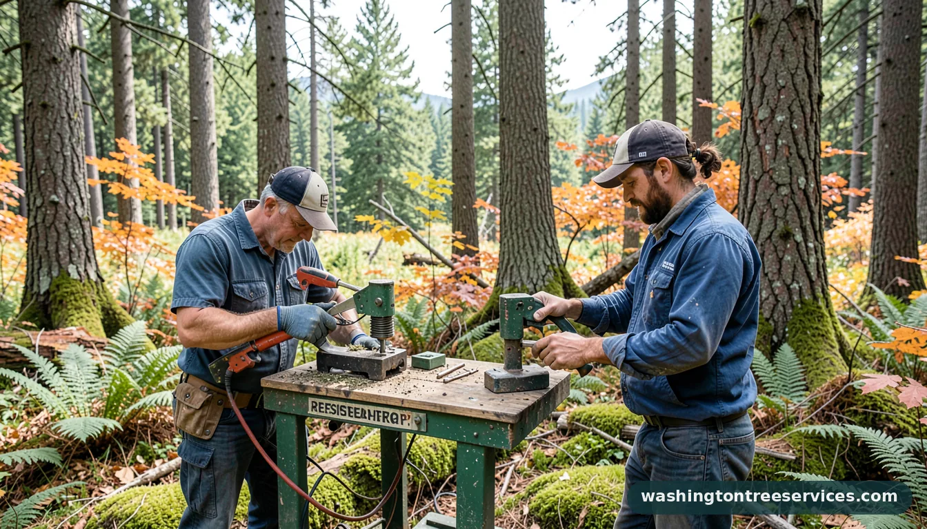 Certified arborists handling resistograph testing in Washington resistograph testing - certified arborists at work in Washington