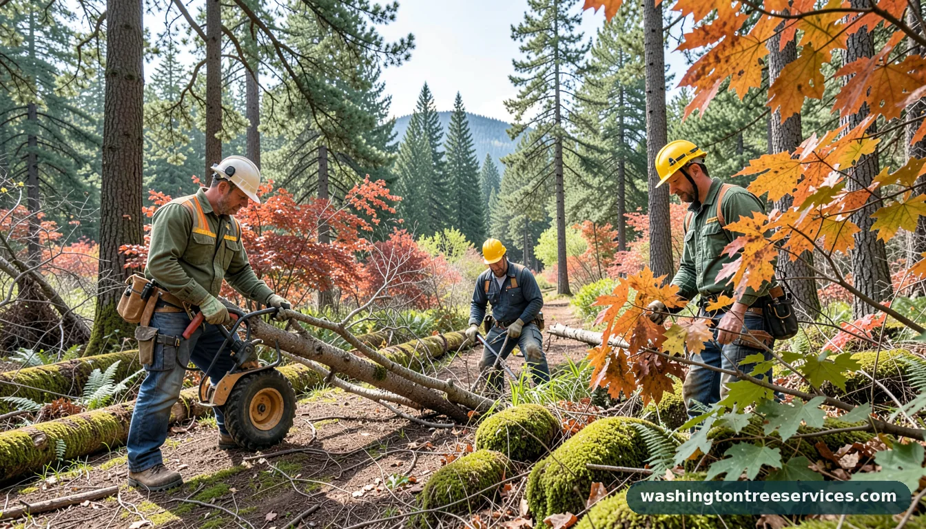 Professional equipment for ron miller tree service in Washington ron miller tree service - tree service equipment and crew in Washington