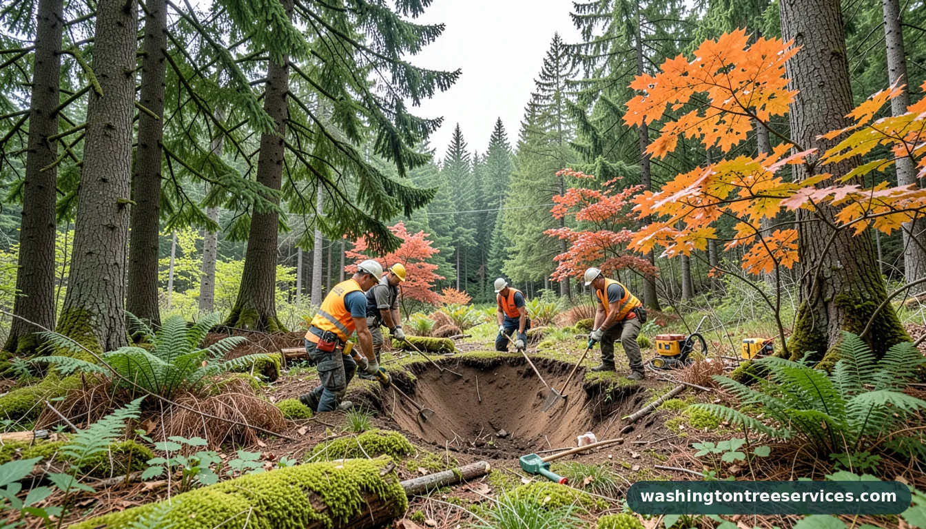 root collar excavation in Washington | Washington Tree Services root collar excavation - professional tree service in Washington