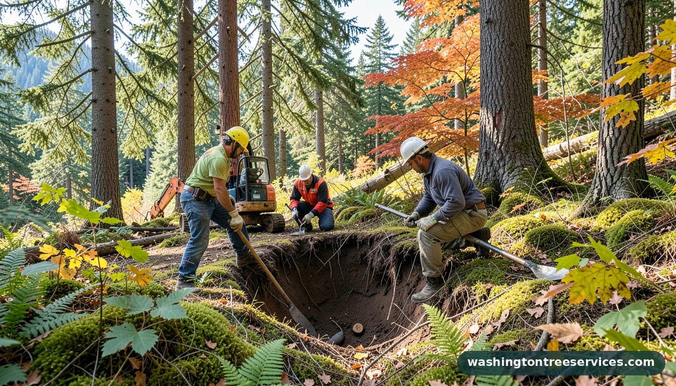 Professional equipment for root collar excavation in Washington root collar excavation - tree service equipment and crew in Washington