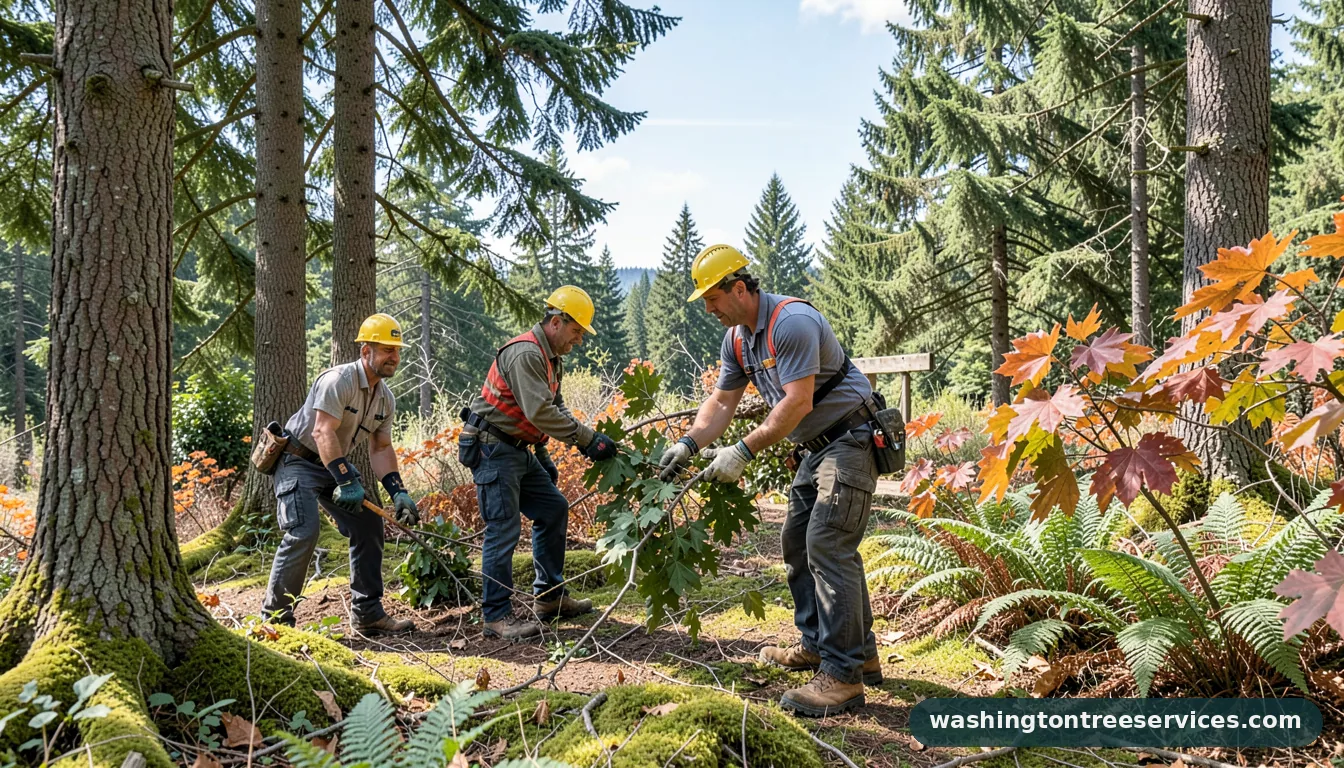 seattle arborist - tree service equipment and crew in Washington