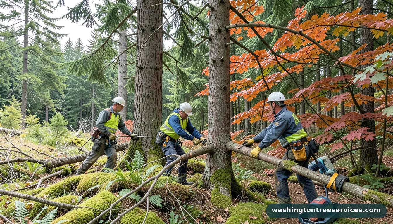 seattle city light tree trimming - tree service equipment and crew in Washington
