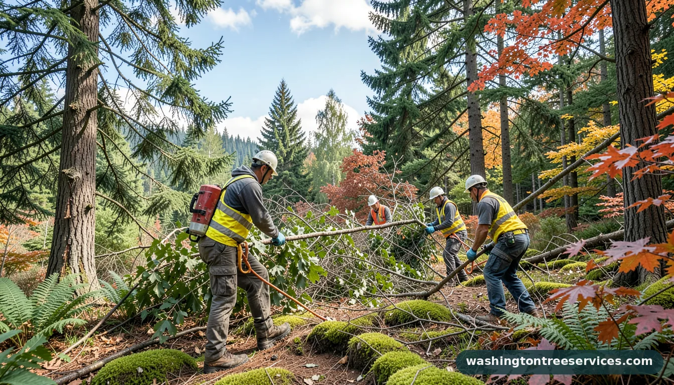 seattle tree removal - tree service equipment and crew in Washington