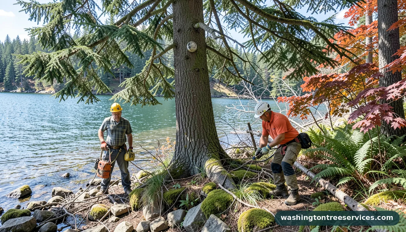 Professional equipment for shoreline tree service in Washington shoreline tree service - tree service equipment and crew in Washington