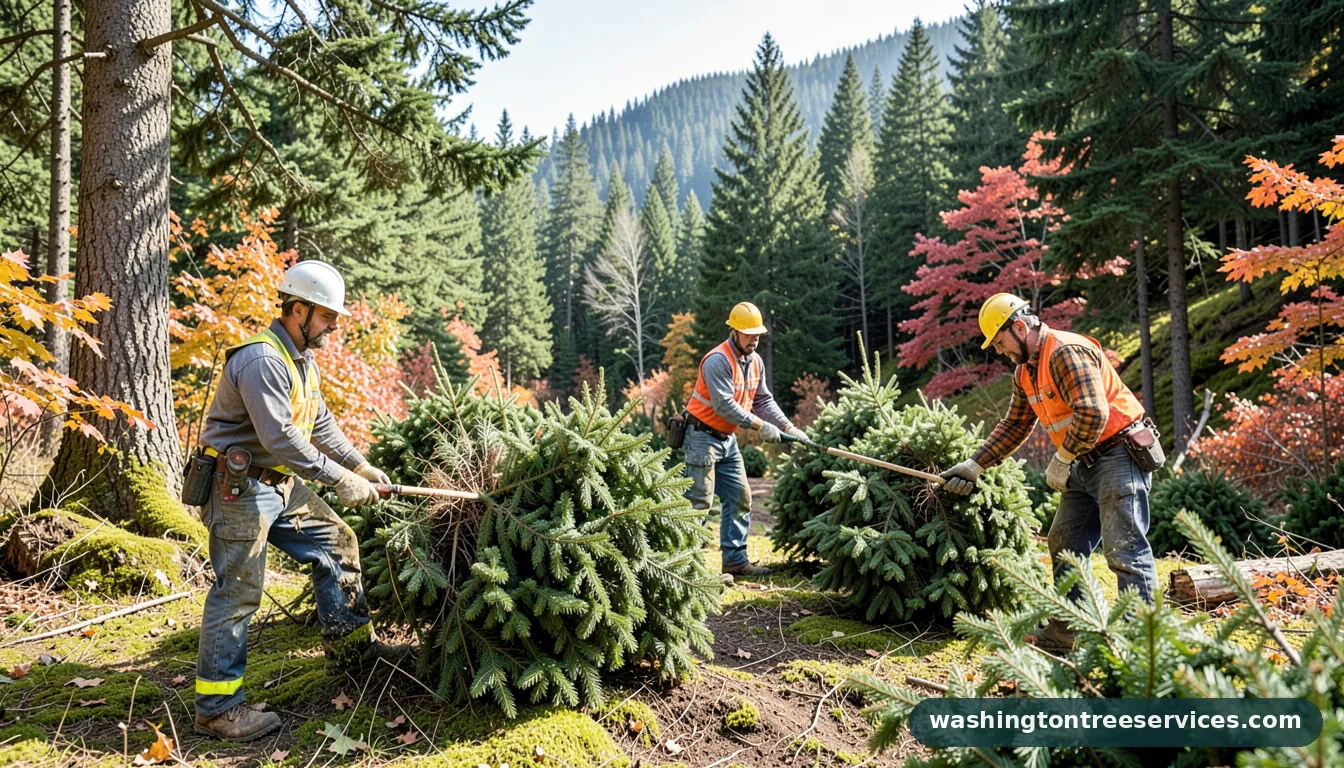 snoqualmie pass christmas tree cutting - completed tree work by Washington Tree Services