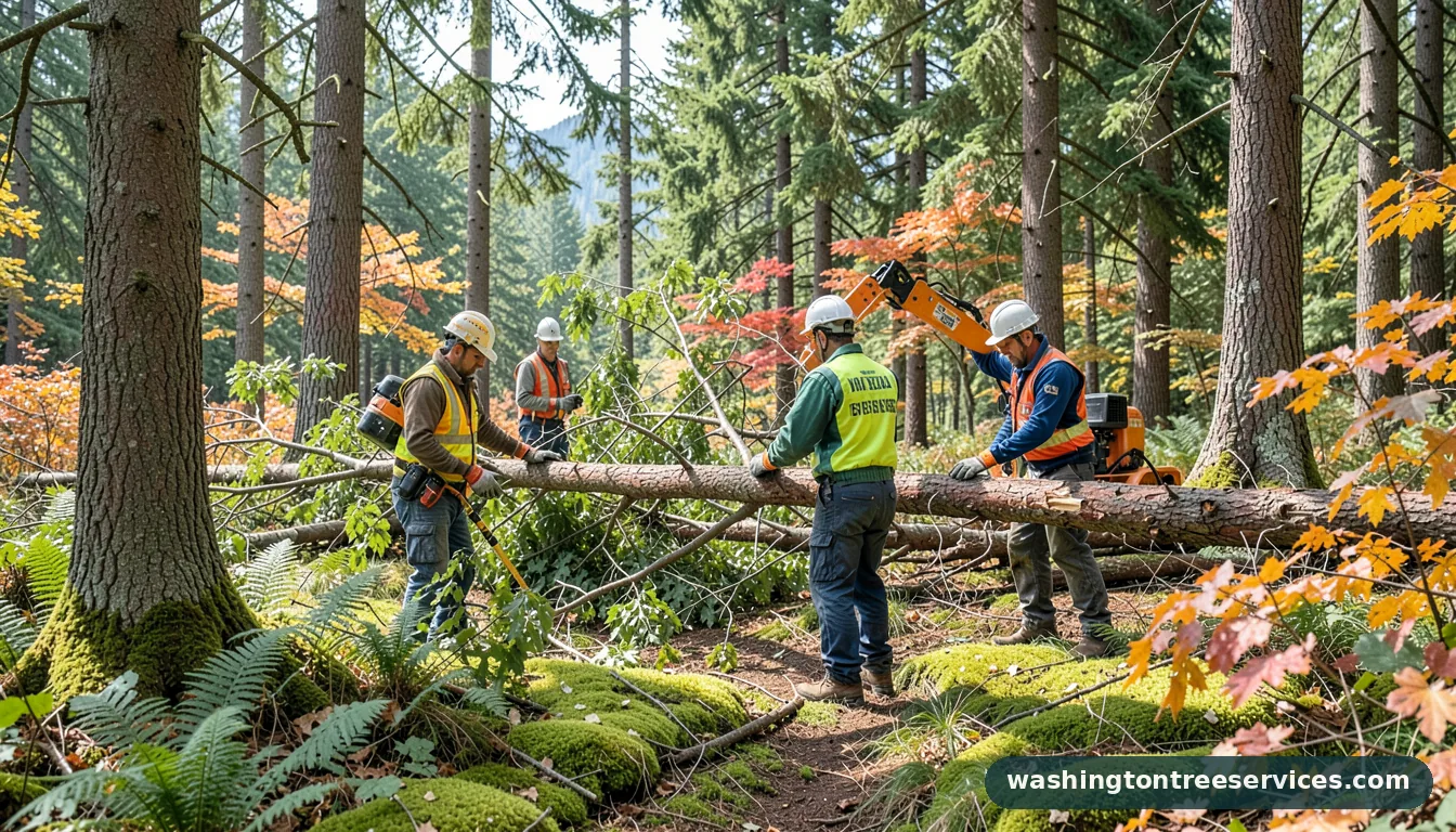 speed line tree removal - certified arborists at work in Washington