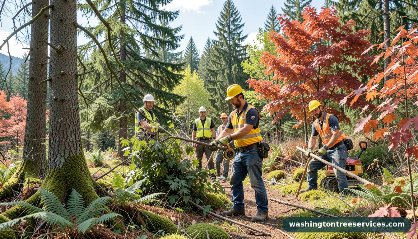 spokane arborists - tree service equipment and crew in Washington