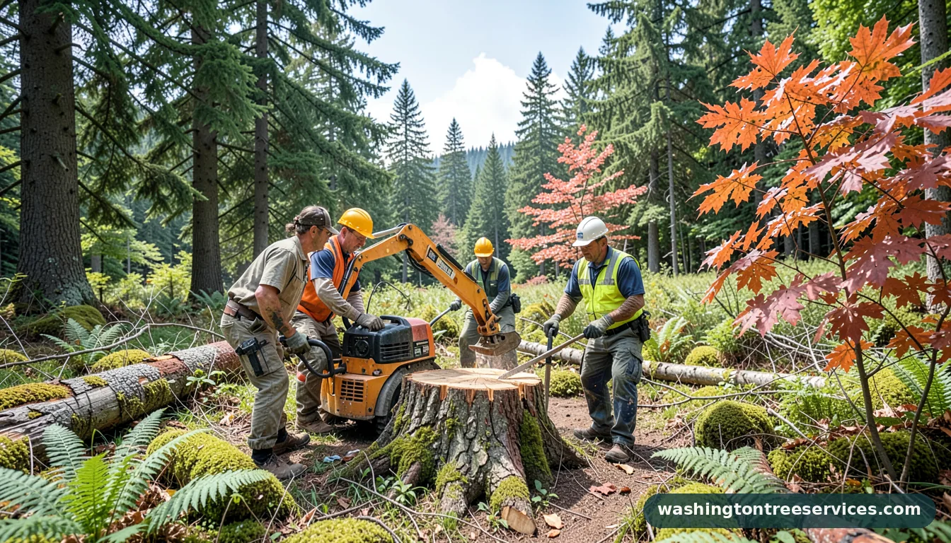 Professional equipment for stump grinder price in Washington stump grinder price - tree service equipment and crew in Washington