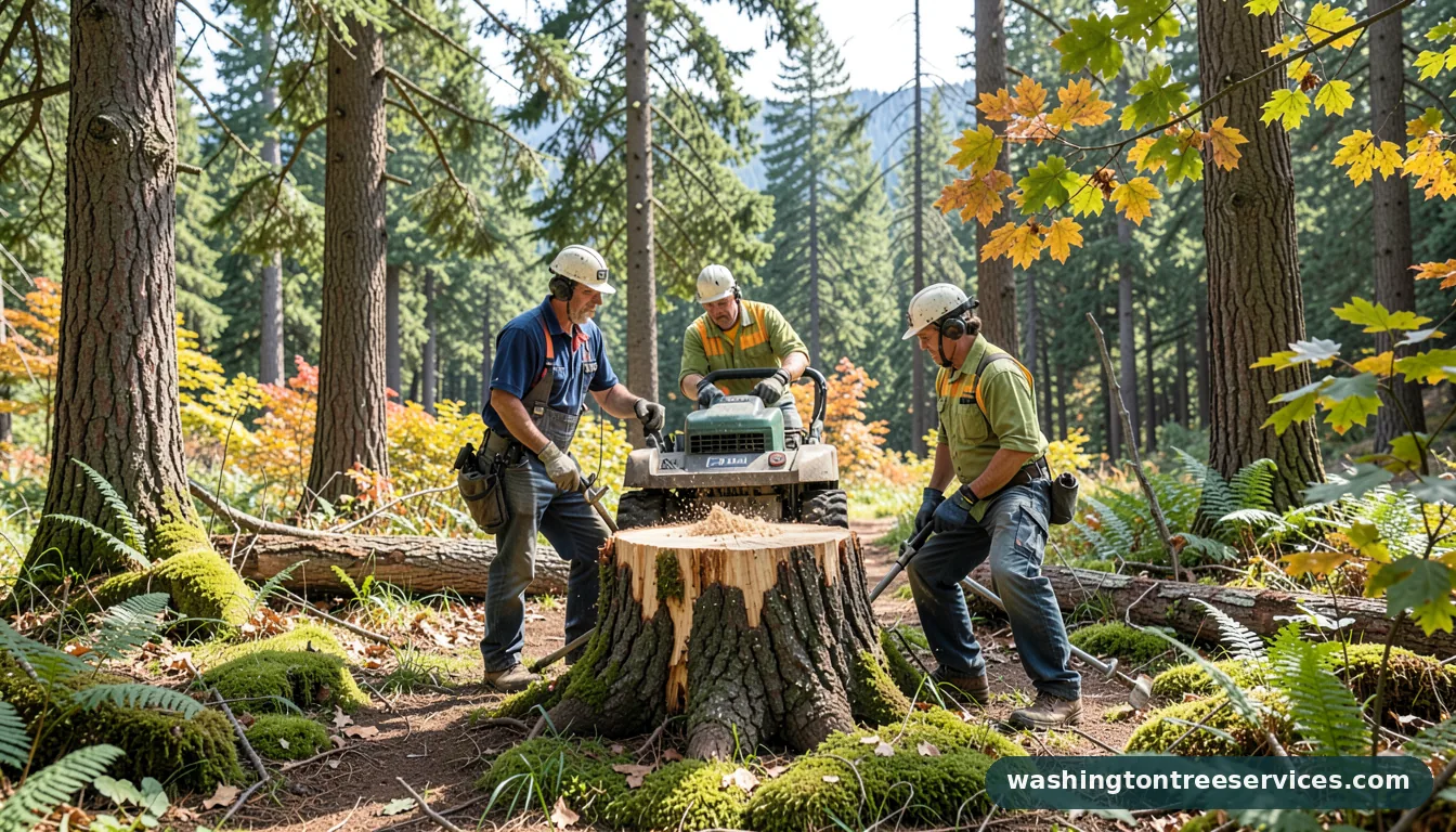 Completed stump grinder price project by Washington Tree Services stump grinder price - completed tree work by Washington Tree Services