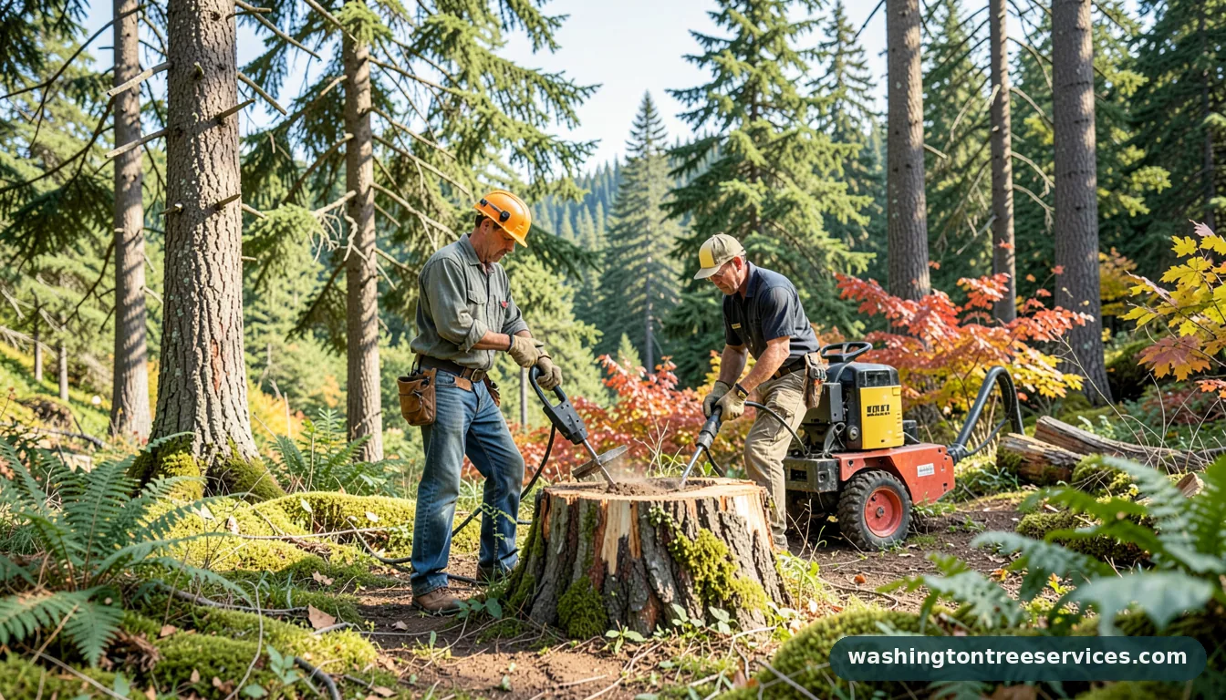 Completed stump grinders for rent project by Washington Tree Services stump grinders for rent - completed tree work by Washington Tree Services