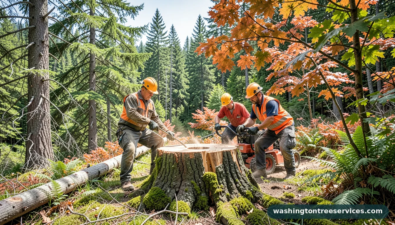 stump grinding bothell - certified arborists at work in Washington