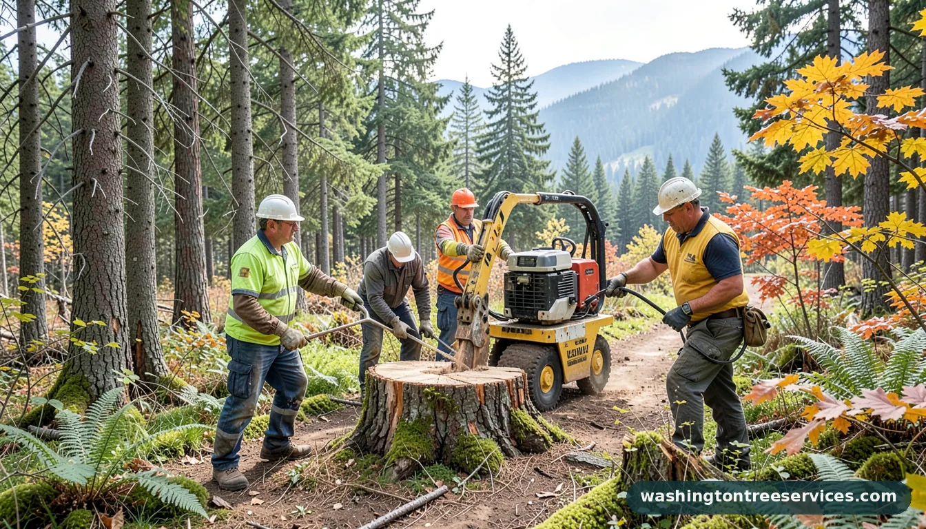 Professional equipment for stump grinding machine in Washington stump grinding machine - tree service equipment and crew in Washington