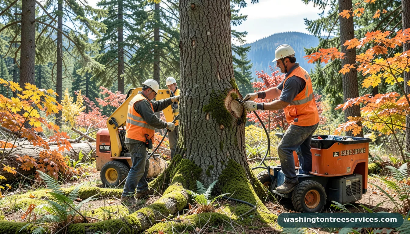 Professional equipment for sure cut tree service in Washington sure cut tree service - tree service equipment and crew in Washington