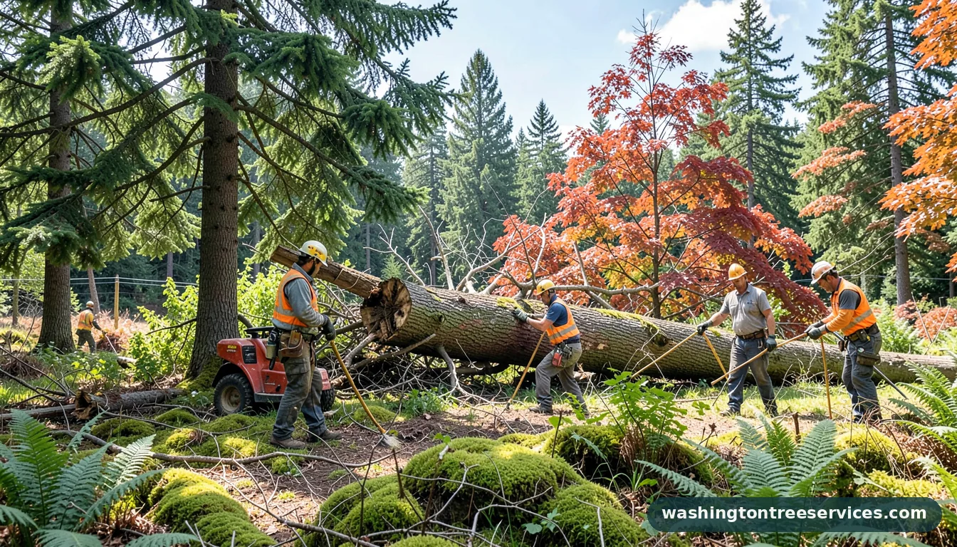 tacoma tree removal - tree service equipment and crew in Washington