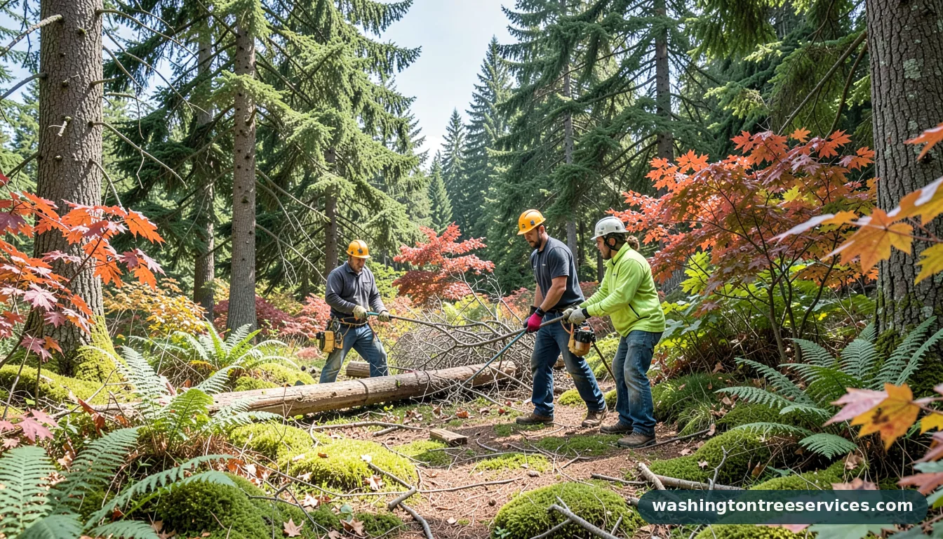 Certified arborists handling tim and sons tree service in Washington tim and sons tree service - certified arborists at work in Washington