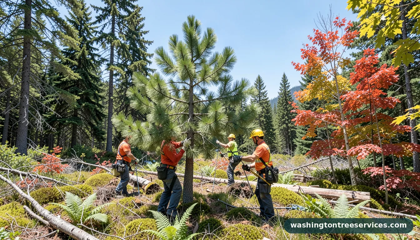 topping a pine tree - professional tree service in Washington