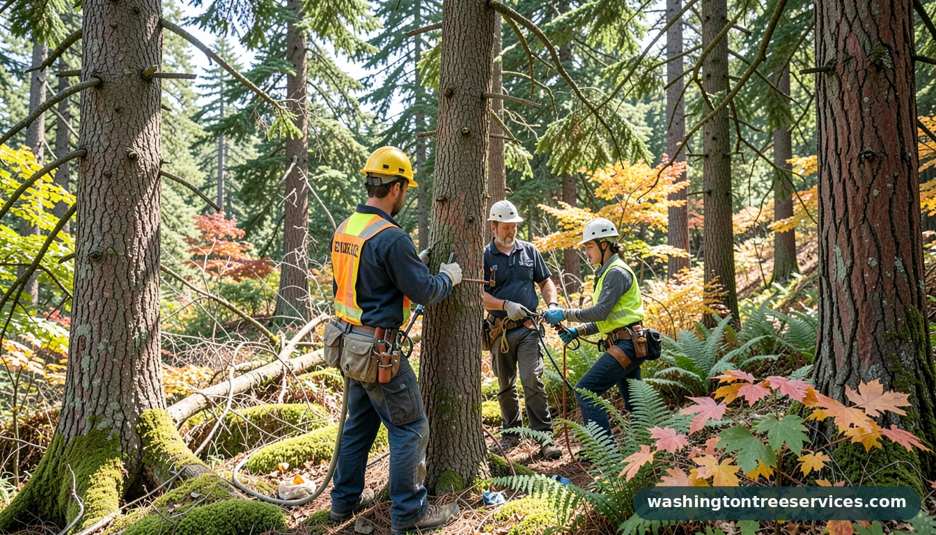 Certified arborists handling tree arborist near me in Washington tree arborist near me - certified arborists at work in Washington